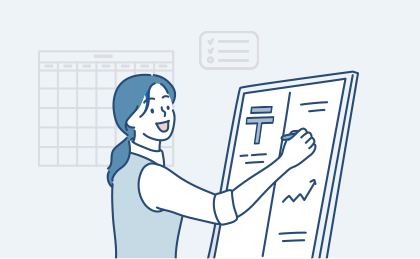 手続きを代行する社員のイメージイラスト