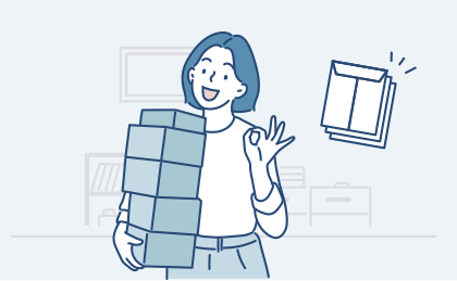 事務作業を代行する社員のイメージイラスト